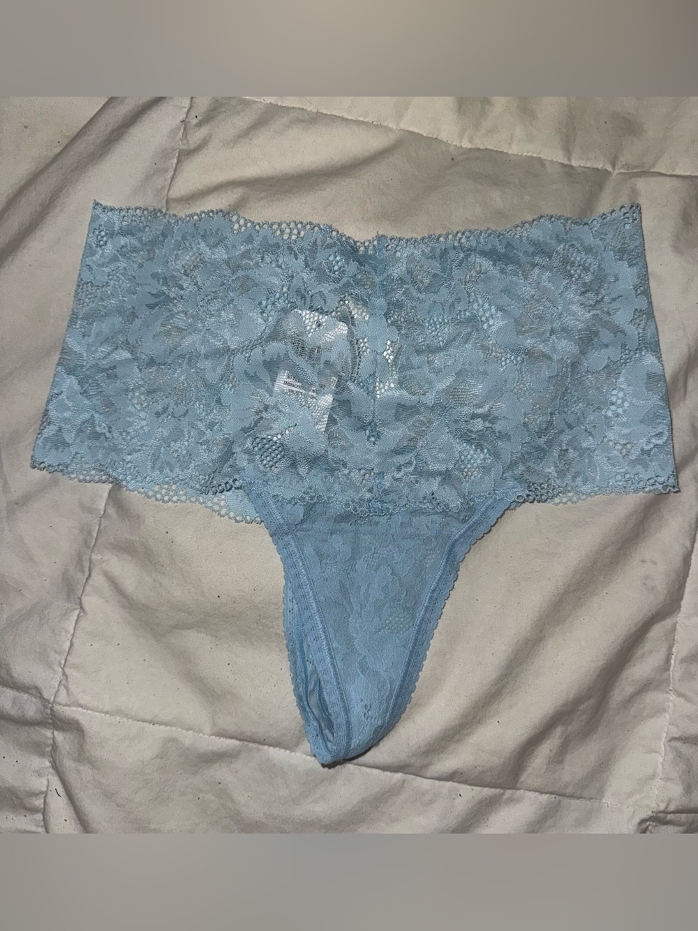 Soma Light Blue Lace High-Waist Thong